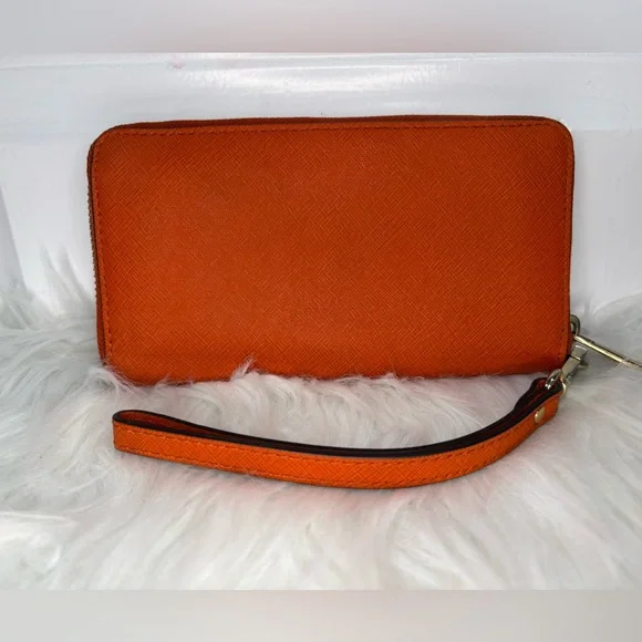 Michael Kors Bold Orange Charlotte Tote And Wallet - Picture 11 of 16